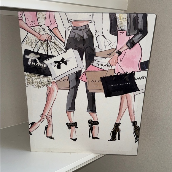 FASHIONISTA Chanel Gucci Prada Shopping Bag Canvas Art - Picture 5 of 7